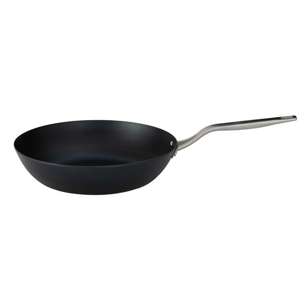 Poêle wok à induction 28 cm - Wok en acier inoxydable avec revêtement  antiadhésif 