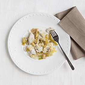 Cod with Leeks and Lime