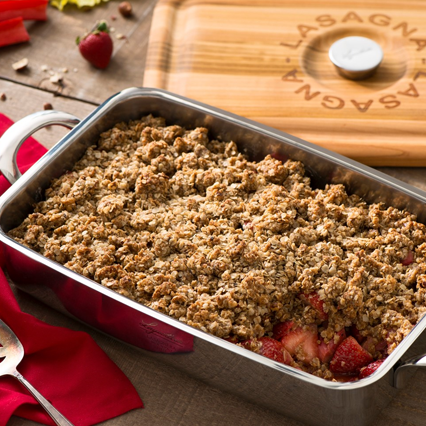 Vanilla Bean Strawberry-Rhubarb Crumble