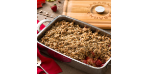 Vanilla Bean Strawberry-Rhubarb Crumble